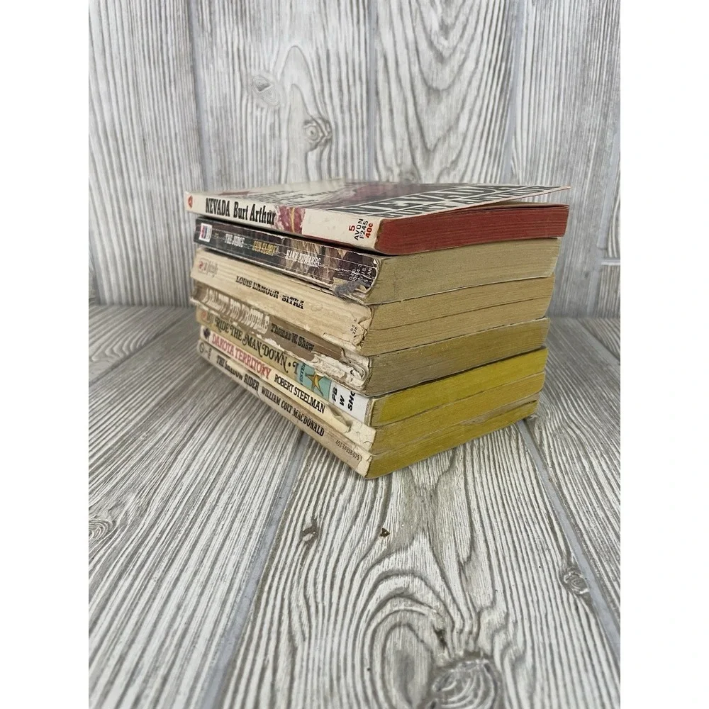 Vintage Western Paperback Book Lot of 7 Louis L'Amour Luke Short Burt Arthur
